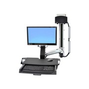 Ergotron 45-272-026 StyleView Sit-Stand Combo System with Worksurface & Small Black CPU Holder Ergotron 45-272-026 StyleView Sit-Stand Combo System with Worksurface & Small Black CPU Holder