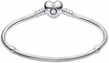 Pandora Moments Schlangen-Gliederarmband mit Herz-Verschluss (590719-19)