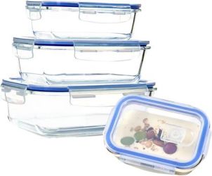 Klarstein Rechteckige Glasbox 4er-Set