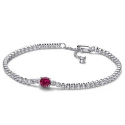 Pandora Rotes Funkelndes Rundes Pavé Tennisarmband 18 cm Pandora Rotes Funkelndes Rundes Pavé Tennisarmband 18 cm
