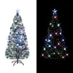 vidaXL Künstlicher Weihnachtsbaum mit Ständer/LED Fiberoptik 210 cm vidaXL Künstlicher Weihnachtsbaum mit Ständer/LED Fiberoptik 210 cm