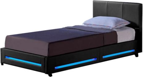 Home Deluxe LED Bett ASTEROID 90 x 200 cm mit Matratze