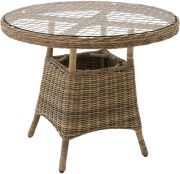 tectake Gartentisch mit Glasplatte
