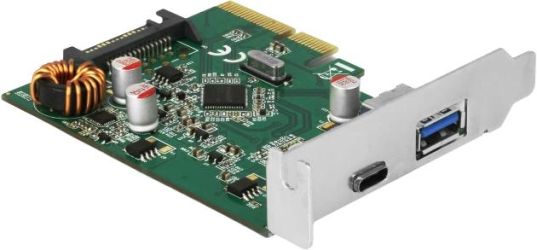 Delock PCI Express x4 Karte zu 1 x USB Type-C + 1 x USB Typ-A (90299)