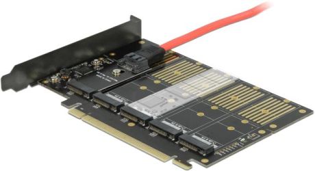 Delock PCI Express x16 Karte zu 5 x intern M.2 Key B / SATA (90435) Delock PCI Express x16 Karte zu 5 x intern M.2 Key B / SATA (90435)