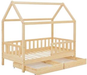 Juskys Kinderbett Marli mit Bettkasten 80 x 160 cm