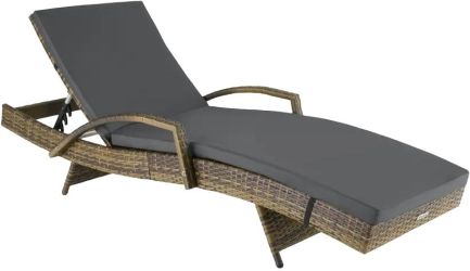 tectake Océane Aluminium Rattan Sonnenliege