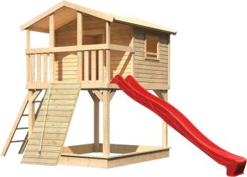 Karibu Benjamin mit Rutsche und Holzrampe (9096) Karibu Benjamin mit Rutsche und Holzrampe (9096)