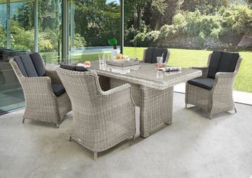 Destiny Luna Sitzgruppe 4 Sessel + Tisch 165 x 90 cm Destiny Luna Sitzgruppe 4 Sessel + Tisch 165 x 90 cm
