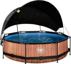 Exit Wood Pool 300 x 76 cm + Filterpumpe + Sonnensegel (30.35.10.10) Exit Wood Pool 300 x 76 cm + Filterpumpe + Sonnensegel (30.35.10.10)