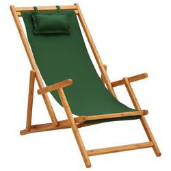 vidaXL Klappbarer Strandstuhl mit Armlehnen und Kissen vidaXL Klappbarer Strandstuhl mit Armlehnen und Kissen