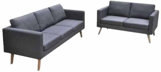 vidaXL Sofagarnitur Stoff 2-tlg.