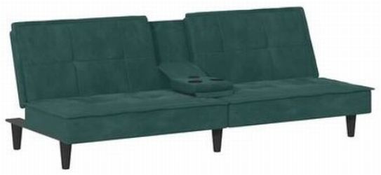 vidaXL Schlafsofa mit Getränkehaltern Samt