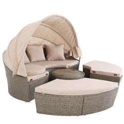 Casaria Polyrattan Sonneninsel 185 cm Casaria Polyrattan Sonneninsel 185 cm