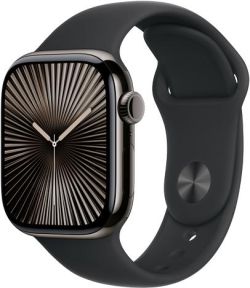 Apple Watch Series 10 GPS + Cellular 42 mm Titan mit Sportarmband (MWXH3QF/A)