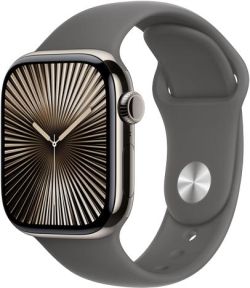 Apple Watch Series 10 GPS + Cellular 42 mm Titan mit Sportarmband (MWXD3QF/A)