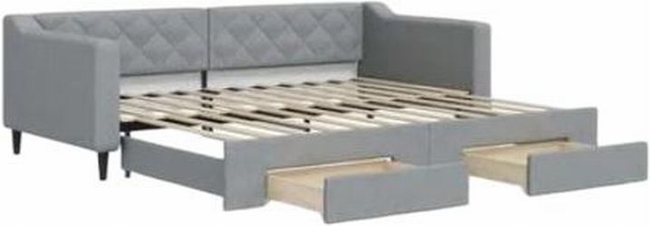 vidaXL Tagesbett Ausziehbar mit Schubladen Stoff 90 x 200 cm (3197462)