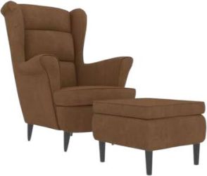 vidaXL Ohrensessel mit Hocker Samt