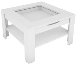 byLiving Ralph Couchtisch mit Glaseinlage 67 x 67 x 43 cm