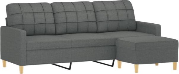 vidaXL 3-Sitzer-Sofa mit Hocker 180 cm Stoff