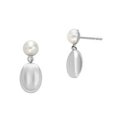 Skagen Agnethe Pearl Pebble Hängeohrringe Süßwasserperle silberfarben (SKJ1835040) Skagen Agnethe Pearl Pebble Hängeohrringe Süßwasserperle silberfarben (SKJ1835040)