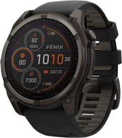 Garmin Fenix 8 Solar Sapphire 51 mm DLC-Titan Silikon-Armband