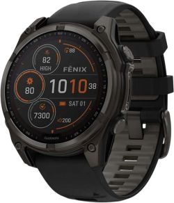 Garmin Fenix 8 Solar Sapphire 47 mm DLC-Titan Silikon-Armband