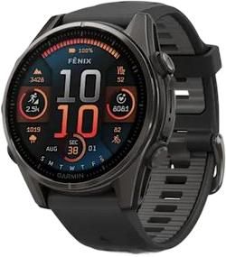 Garmin Fenix 8 AMOLED Sapphire 43 mm DLC-Titan Silikon-Armband