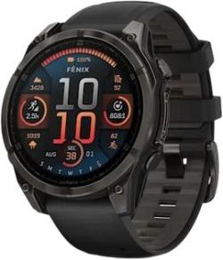 Garmin Fenix 8 AMOLED Sapphire 47 mm DLC-Titan Silikon-Armband