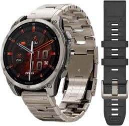 Garmin Fenix 8 AMOLED Sapphire 47 mm Titan-Armband + Silikonarmband