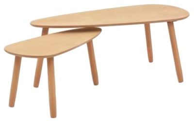 vidaXL Couchtisch-Set 2-tlg. Massivholz Kiefer Braun (244733)