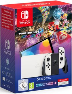 Nintendo Switch (OLED-Modell) + Mario Kart 8 Deluxe + 12 Monate Nintendo Switch Online Nintendo Switch (OLED-Modell) + Mario Kart 8 Deluxe + 12 Monate Nintendo Switch Online