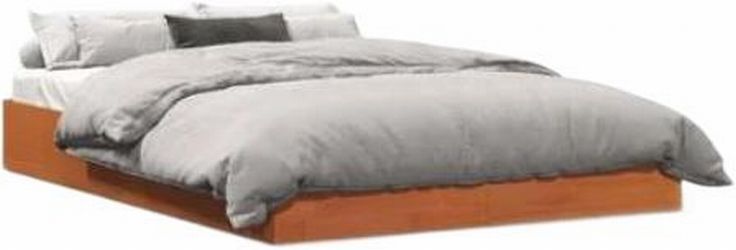 vidaXL Massivholzbett ohne Matratze Wachsbraun 120 x 190 cm (844824)