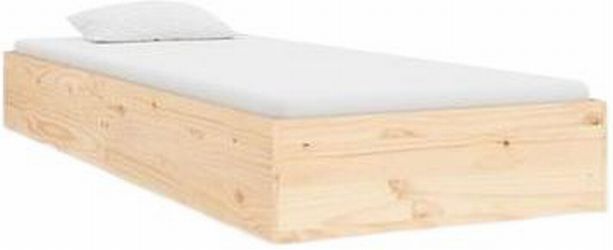 vidaXL Massivholzbett Natur 90 x 190 cm (820067)