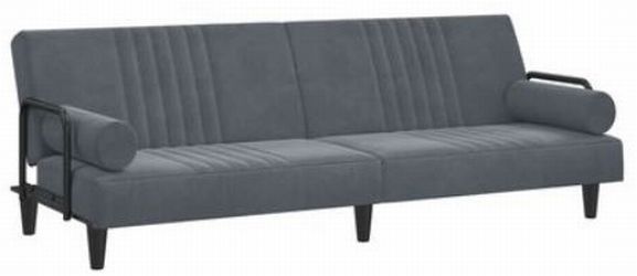 vidaXL Schlafsofa mit Armlehnen Dunkelgrau Samt (351895)