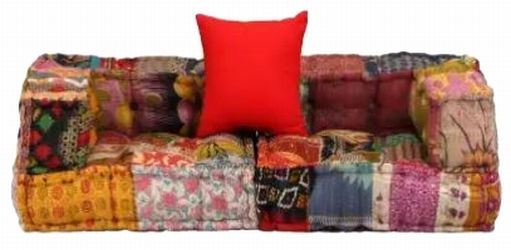 vidaXL 2-Sitzer Modularer Pouf Patchwork Stoff (244987)