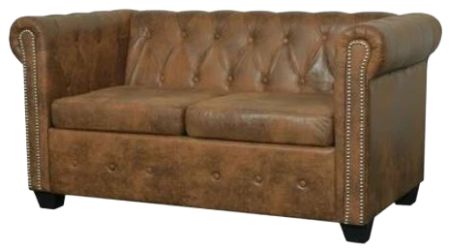 vidaXL Chesterfield Sofa 2-Sitzer Kunstleder (243619)