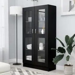 vidaXL Vitrinenschrank Schwarz 82,5 x 30,5 x 150 cm (802760) vidaXL Vitrinenschrank Schwarz 82,5 x 30,5 x 150 cm (802760)