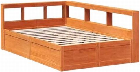 vidaXL Massivholzbett mit Regal 120x190 cm (3324480)