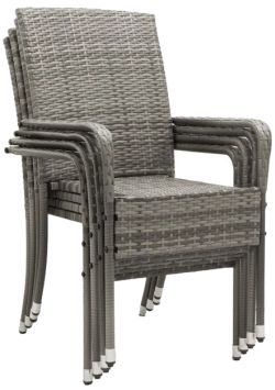 Juskys Yoro Polyrattan Gartenstühle 4er Set