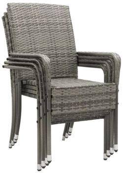 Juskys Yoro Polyrattan Gartenstühle 6er Set