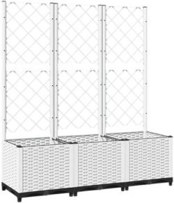 vidaXL Pflanzkübel mit Rankgitter PP 120 x 40 x 136 cm (153284) vidaXL Pflanzkübel mit Rankgitter PP 120 x 40 x 136 cm (153284)