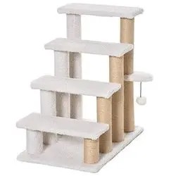 PawHut Haustiertreppe mit Kratzbaum 4-stufig 60 x 40 x 64 cm PawHut Haustiertreppe mit Kratzbaum 4-stufig 60 x 40 x 64 cm