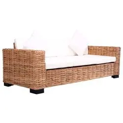 vidaXL Gartensofa 3-Sitzer Natürliches Rattan (276351) vidaXL Gartensofa 3-Sitzer Natürliches Rattan (276351)