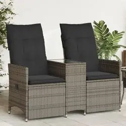 vidaXL Gartensofa 2-Sitzer Verstellbar mit Tisch Poly Rattan (365712) vidaXL Gartensofa 2-Sitzer Verstellbar mit Tisch Poly Rattan (365712)