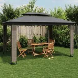 vidaXL Pavillon mit Doppeldach Stahl 3,94 x 2,96 m (368447) vidaXL Pavillon mit Doppeldach Stahl 3,94 x 2,96 m (368447)