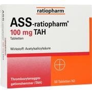 Ratiopharm ASS 100 TAH, 50 Tbl. (N2) Ratiopharm ASS 100 TAH, 50 Tbl. (N2)