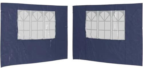 vidaXL Partyzelt-Seitenwände 2 Stück mit Fenster PE Blau (45115)