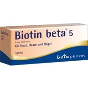 betapharm Arzneimittel BIOTIN BETA 5, 100 Tbl. (N3) betapharm Arzneimittel BIOTIN BETA 5, 100 Tbl. (N3)