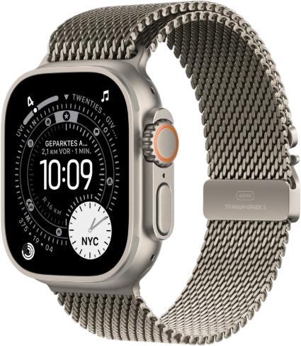 Apple Watch Ultra 3 GPS + Cellular 49 mm Titan mit Milanaise-Armband Large (MF0E4QF/A)